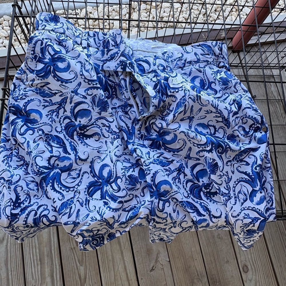 RLX Ralph Lauren Blue and White Athletic Shorts